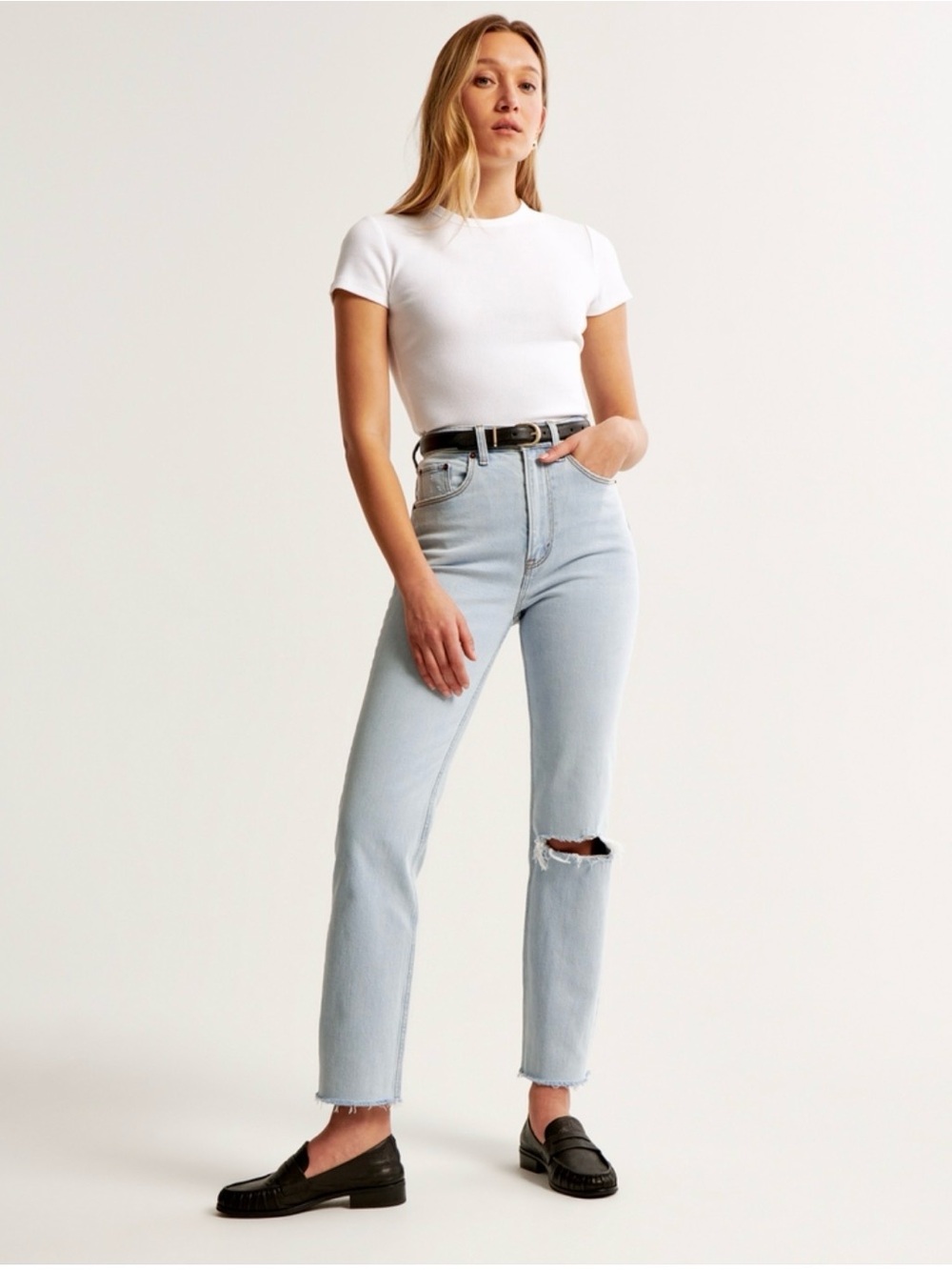 Abercrombie & Fitch Ankle Straight Ultra High Rise- long